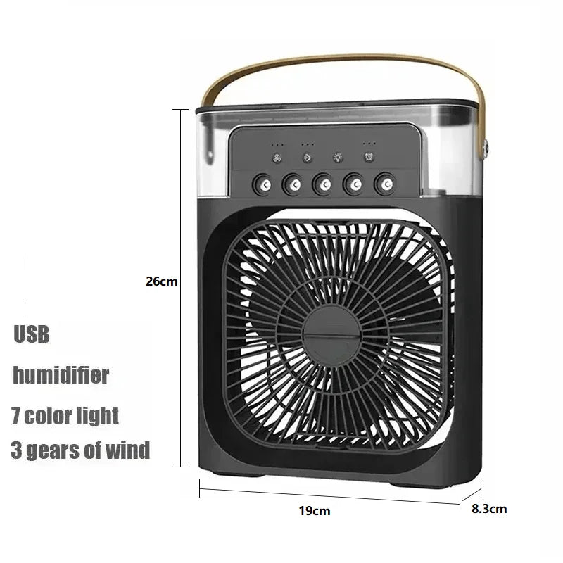 3-in-1 Portable Air Conditioner with LED Night Light and Humidifier for Home and Office Use