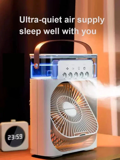 3-in-1 Portable Air Conditioner with LED Night Light and Humidifier for Home and Office Use