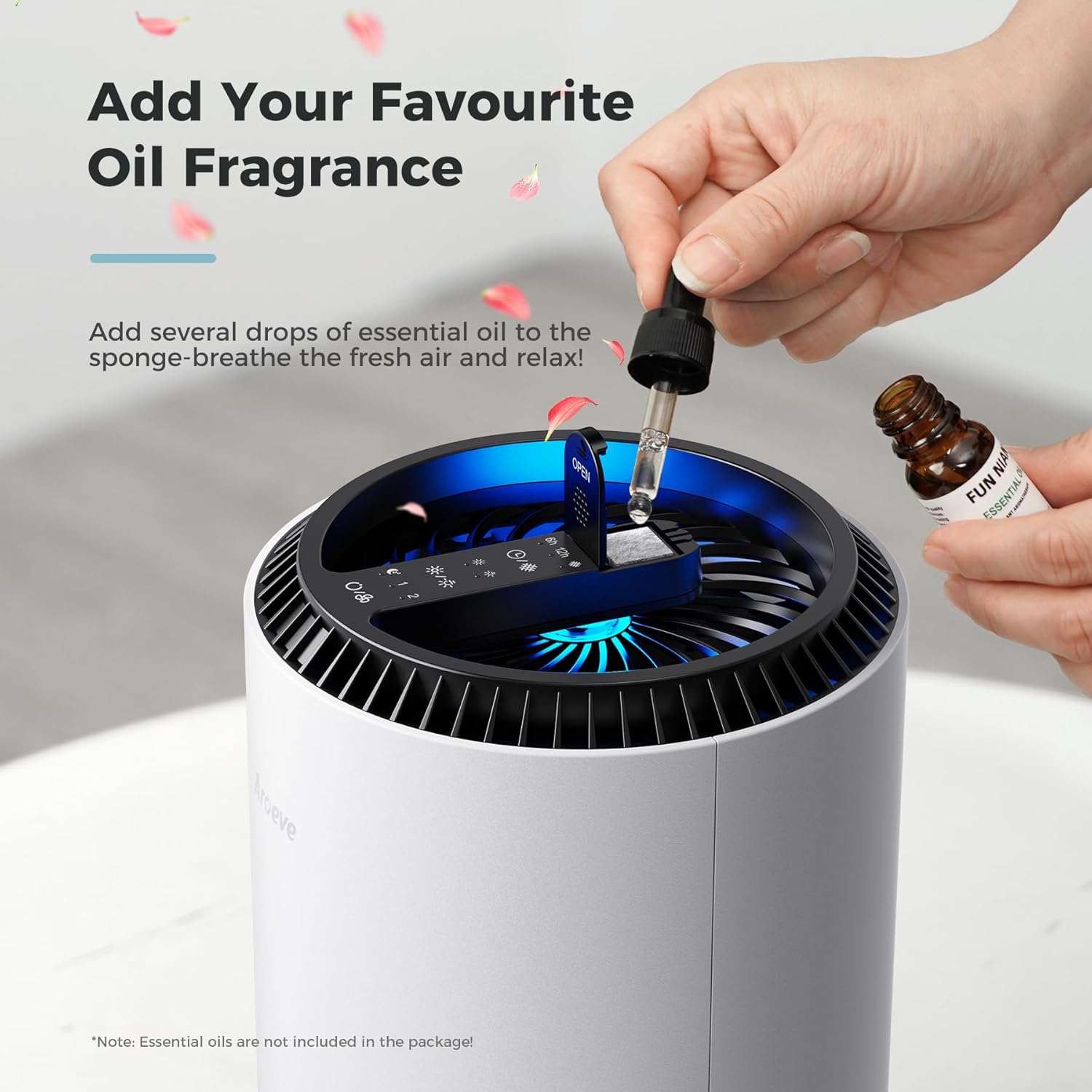 MK01 White Air Purifier for Bedroom & Office - Effective Smoke, Pollen, Dander & Odor Removal with Sleep Mode & Speed Control - California Approved