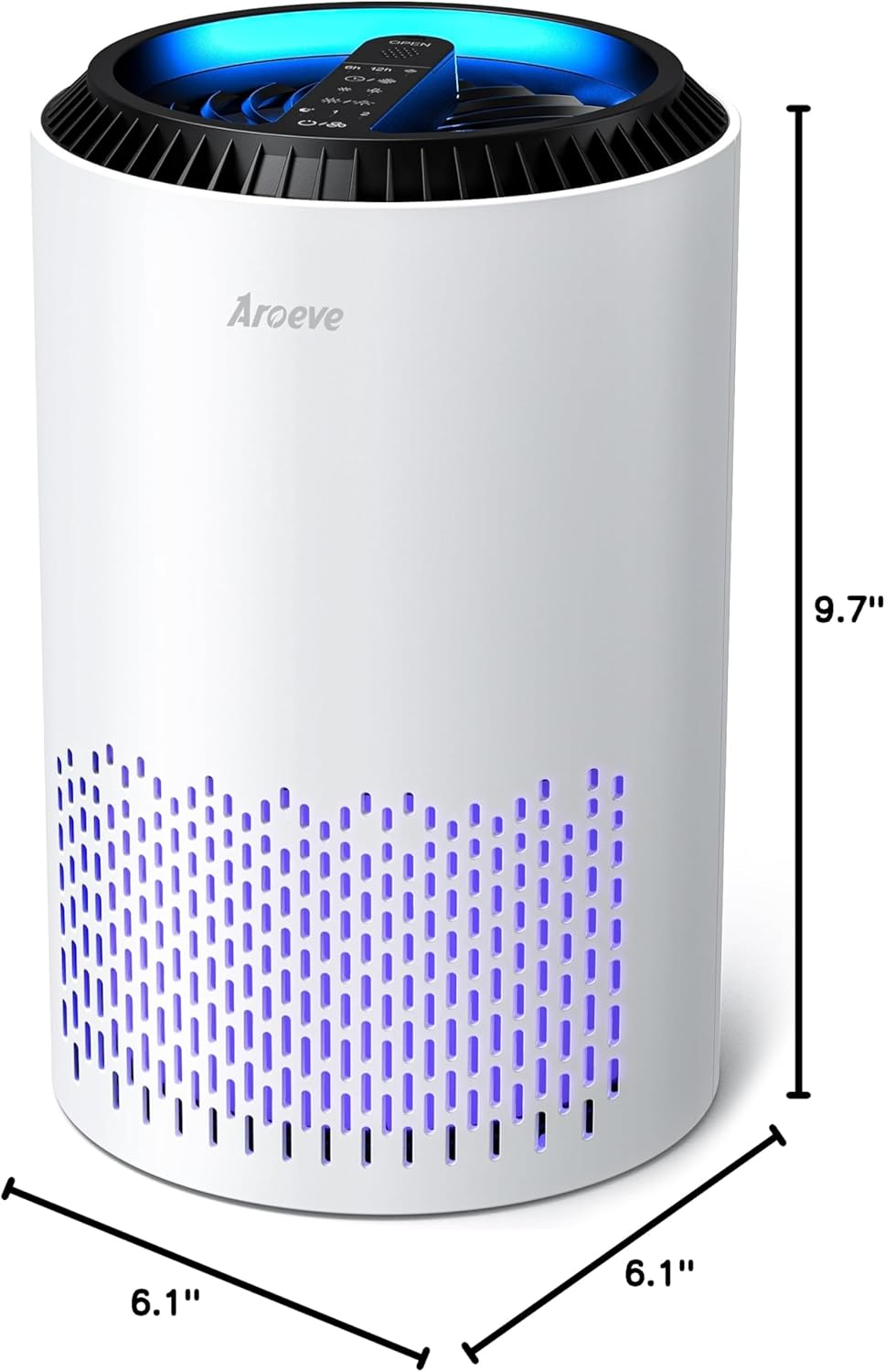 MK01 White Air Purifier for Bedroom & Office - Effective Smoke, Pollen, Dander & Odor Removal with Sleep Mode & Speed Control - California Approved
