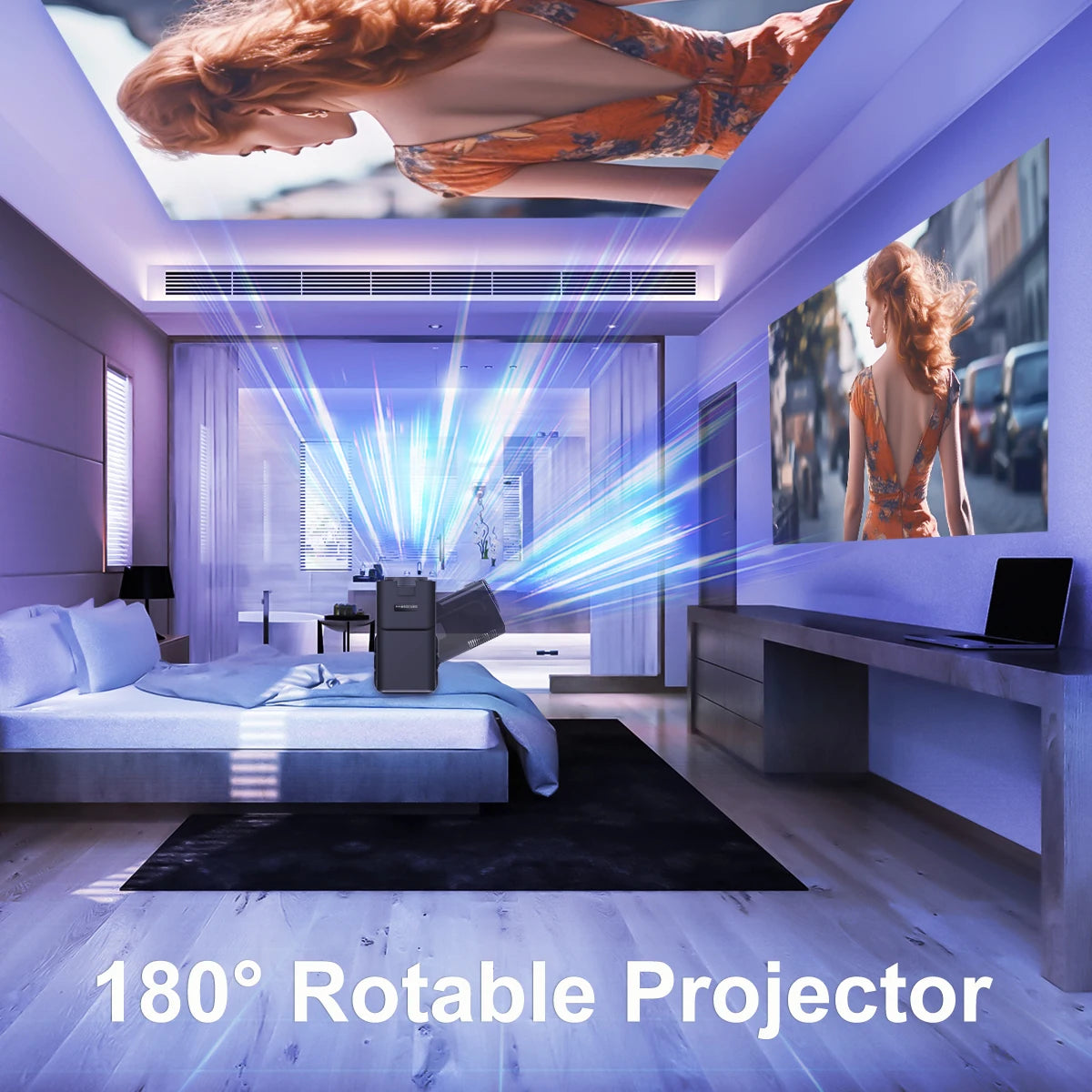 Transform Your Home Theater with the 4K Android 11 Projector - Stunning Native 1080P, 390 ANSI, Dual WiFi 6, BT 5.0 for an Unmatched Portable Cinema Experience!