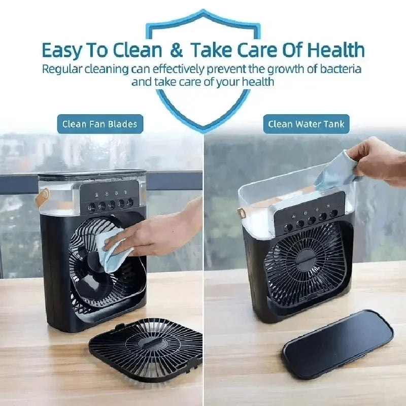 3-in-1 Portable Air Conditioner with LED Night Light and Humidifier for Home and Office Use