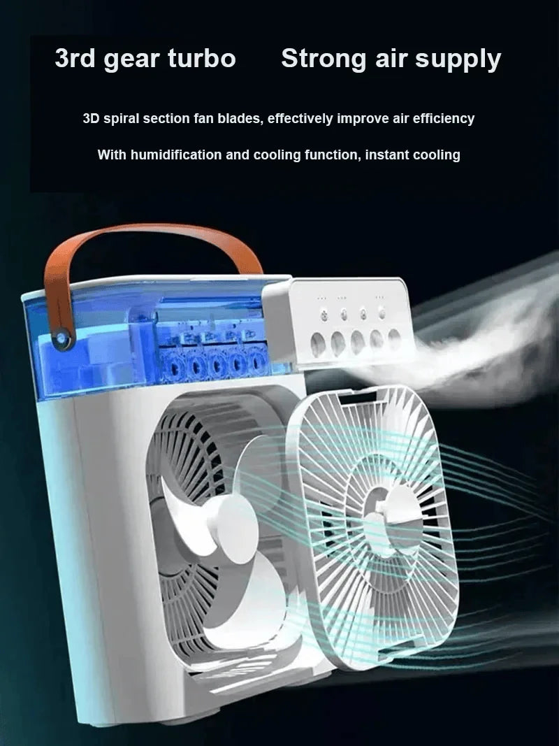 3-in-1 Portable Air Conditioner with LED Night Light and Humidifier for Home and Office Use